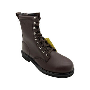 Work America Men's Steel Toe 8" Ankle Boots Farm Brown - Wide